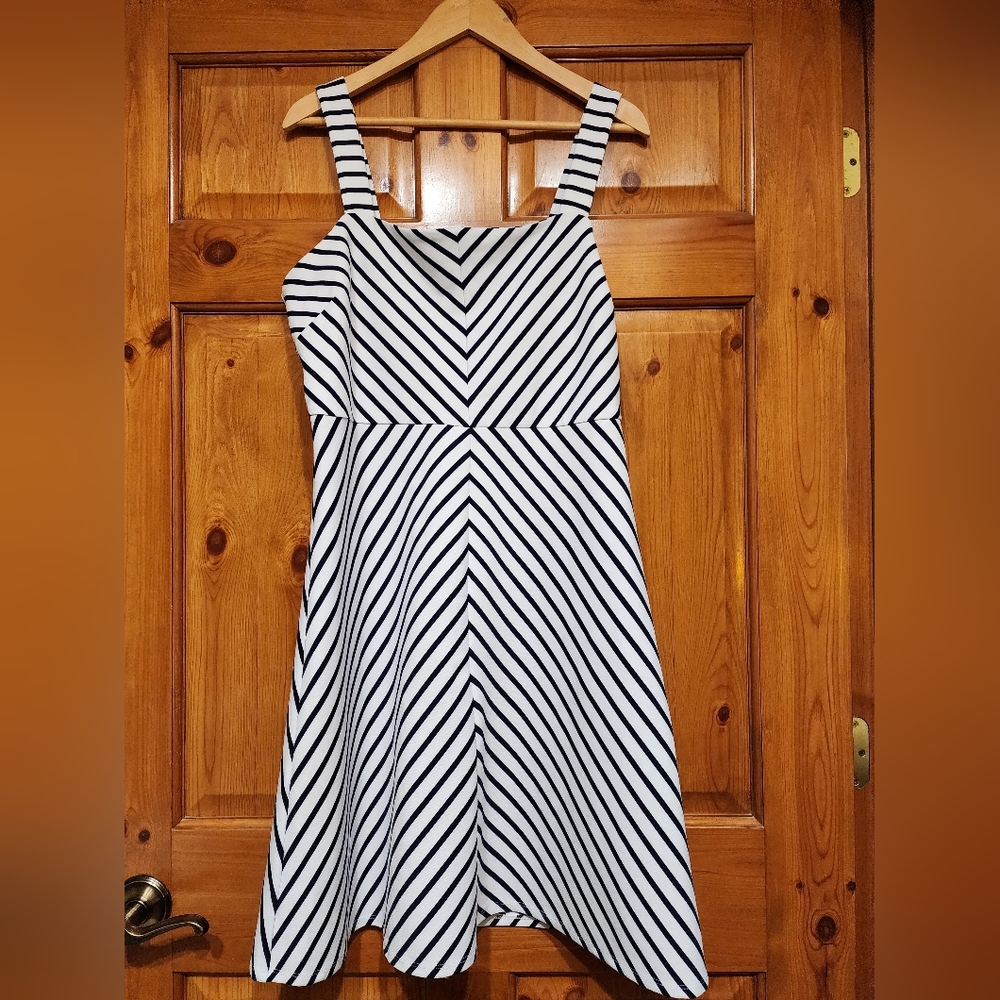 Draper James RSVP Cinched Waist Dress, Blue & White Striped Women's Summer Dress
